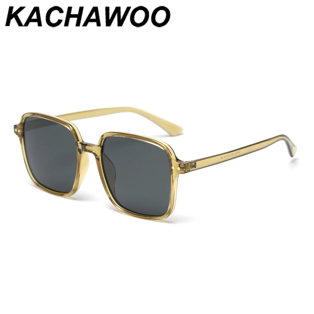 Мужские и женские поляризационные очки Kachawoo Черные Квадратные Солнцезащитные TR90