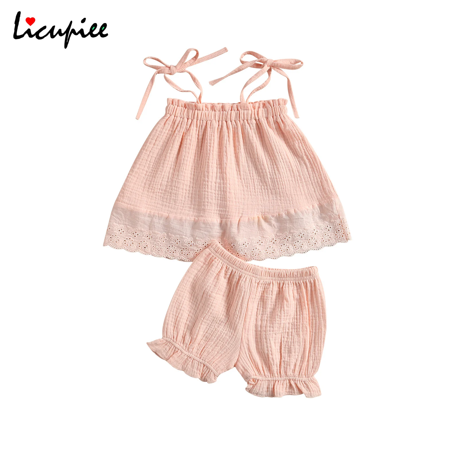 0-24 Months Solid Clothing Set Kid's Two Piece Set Infant's Lace Up Camisole Hollow Out Floral Hem Tops Shorts
0-24 Months Solid Clothing Set Kid's Two Piece Set Infant's Lace Up Camisole Hollow Out Floral Hem Tops Shorts
