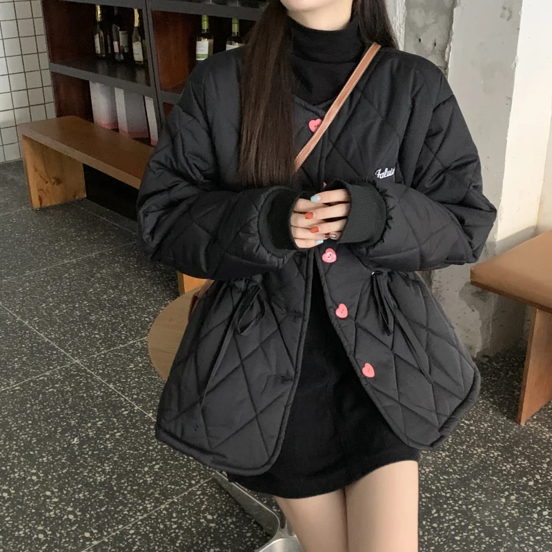 Winter Thicken Women's Loose Coat Drawstring Warm Embroidery Female Cotton Simplicity Fashion All-Match Jacket For Women
Winter Thicken Women's Loose Coat Drawstring Warm Embroidery Female Cotton Simplicity Fashion All-Match Jacket For Women