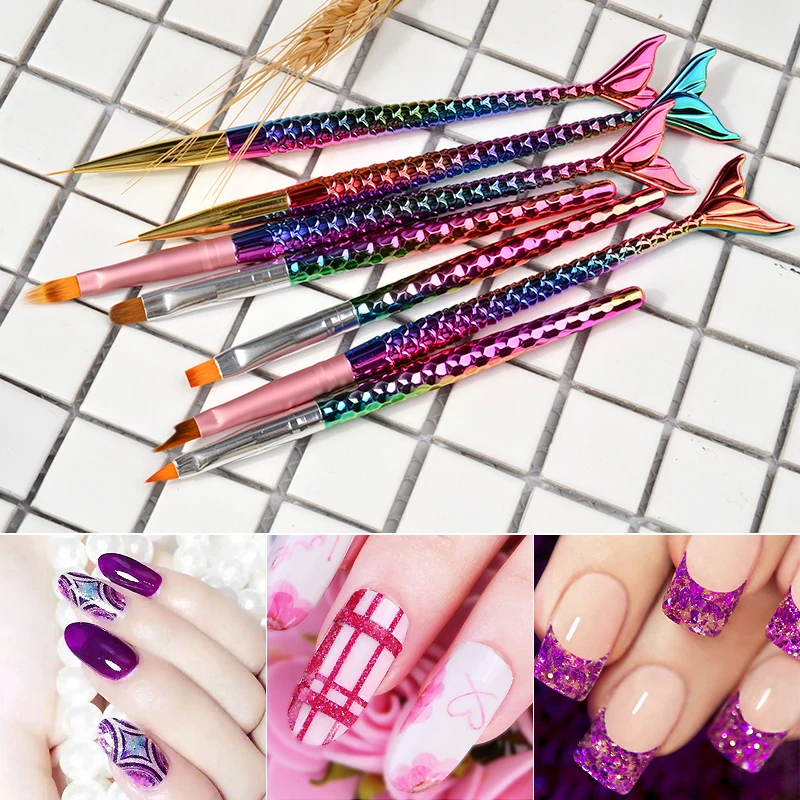 7 Style Manicure Tools Gradient Nail Art Painting Liner Brush Mermaid Handle UV Gel Polish 3D French Tips Sculpture Drawing Pen
7 Style Manicure Tools Gradient Nail Art Painting Liner Brush Mermaid Handle UV Gel Polish 3D French Tips Sculpture Drawing Pen