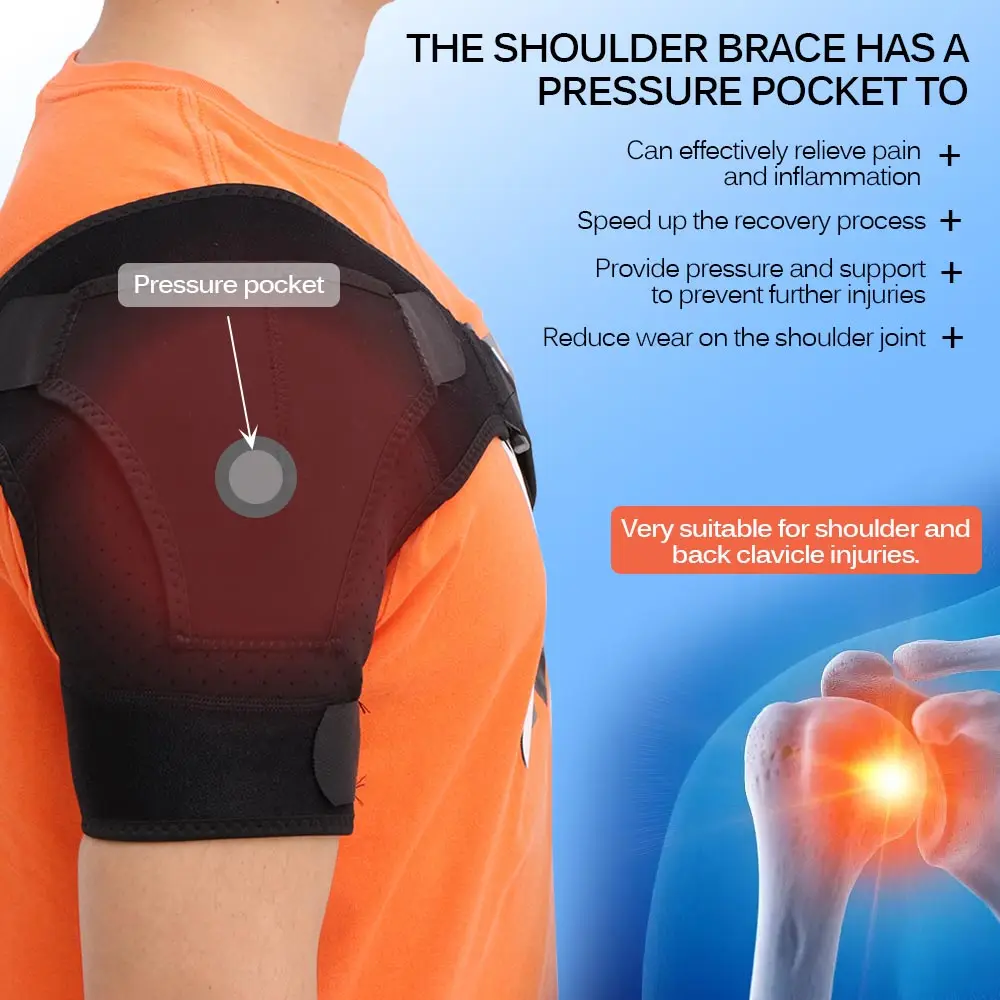Adjustable Shoulder Support Bandage Protector Brace Joint Pain Shoulder Strap Sport Training Equipment with Pressure Pocket
Adjustable Shoulder Support Bandage Protector Brace Joint Pain Shoulder Strap Sport Training Equipment with Pressure Pocket