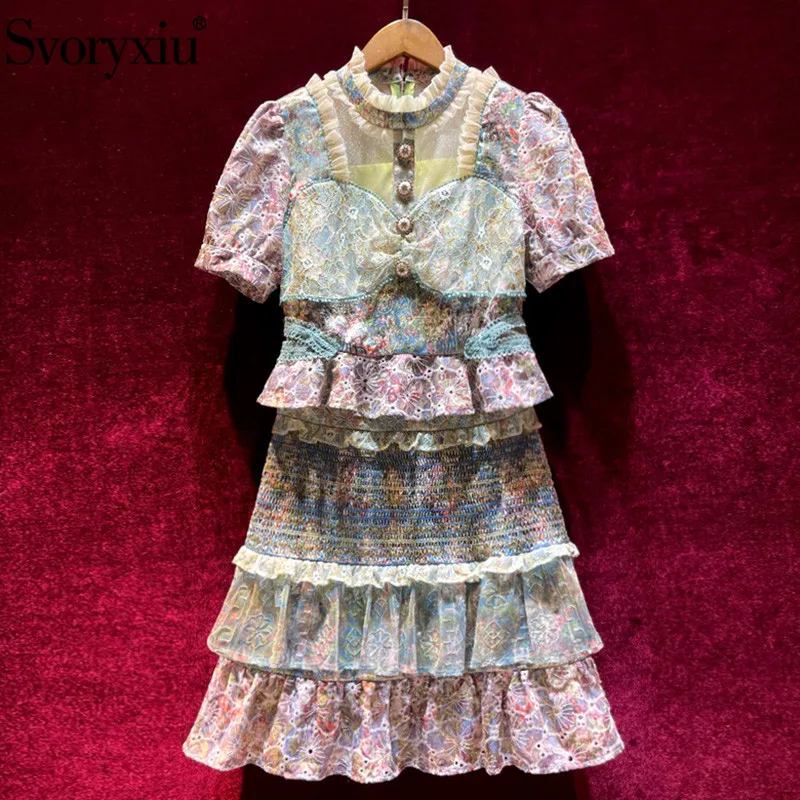 Svoryxiu Women's Summer Runway Vintage Skirt Suit Elegant Short Sleeve Hollow Out Embroidery Blouse + Ruffle Skirt Two Piece Set
Svoryxiu Women's Summer Runway Vintage Skirt Suit Elegant Short Sleeve Hollow Out Embroidery Blouse + Ruffle Skirt Two Piece Set