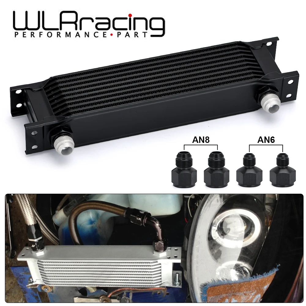 

WLR RACING - New Style Aluminum Universal 10 Rows Engine transmission AN10 Oil Cooler Black WLR7010-2BK