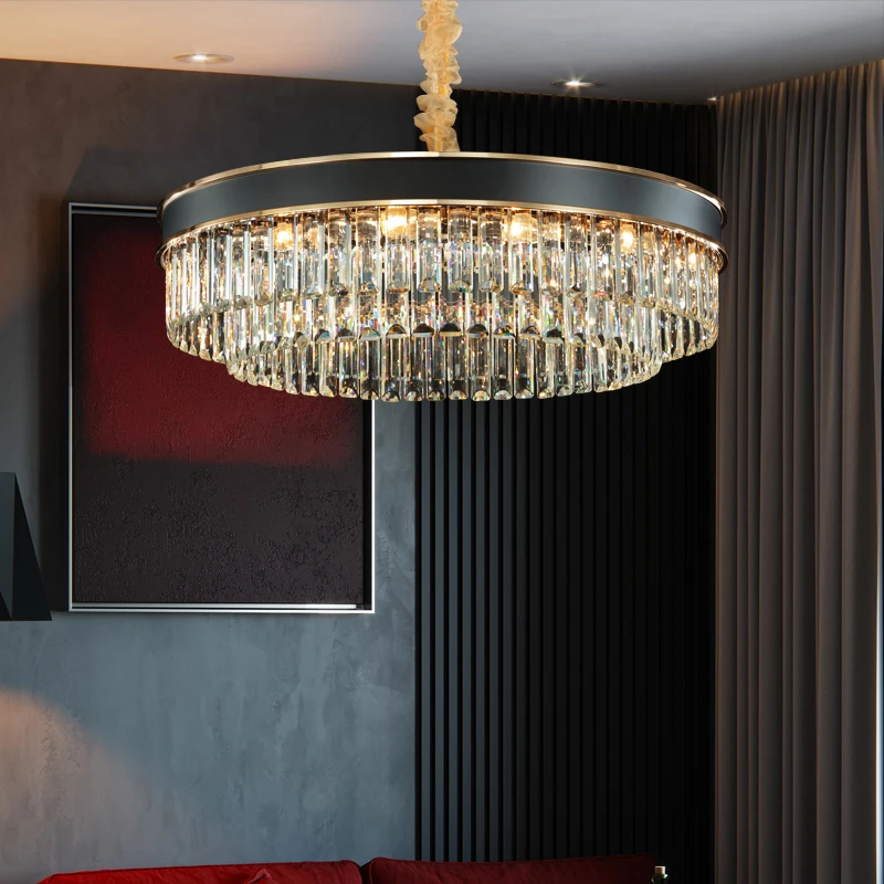 Living Room Lamp Crystal Chandelier Light Luxury Black Lamp Net Red Round Postmodern Villa Simple Dining Room Lamp Bedroom Lamp
Living Room Lamp Crystal Chandelier Light Luxury Black Lamp Net Red Round Postmodern Villa Simple Dining Room Lamp Bedroom Lamp