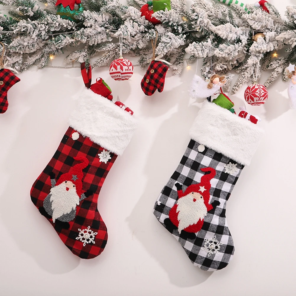 Christmas Tree Skirts Three-dimensional Forester Knitted Wool Stocking Candy Socks Black And White Lattice Festival Supplies
Christmas Tree Skirts Three-dimensional Forester Knitted Wool Stocking Candy Socks Black And White Lattice Festival Supplies