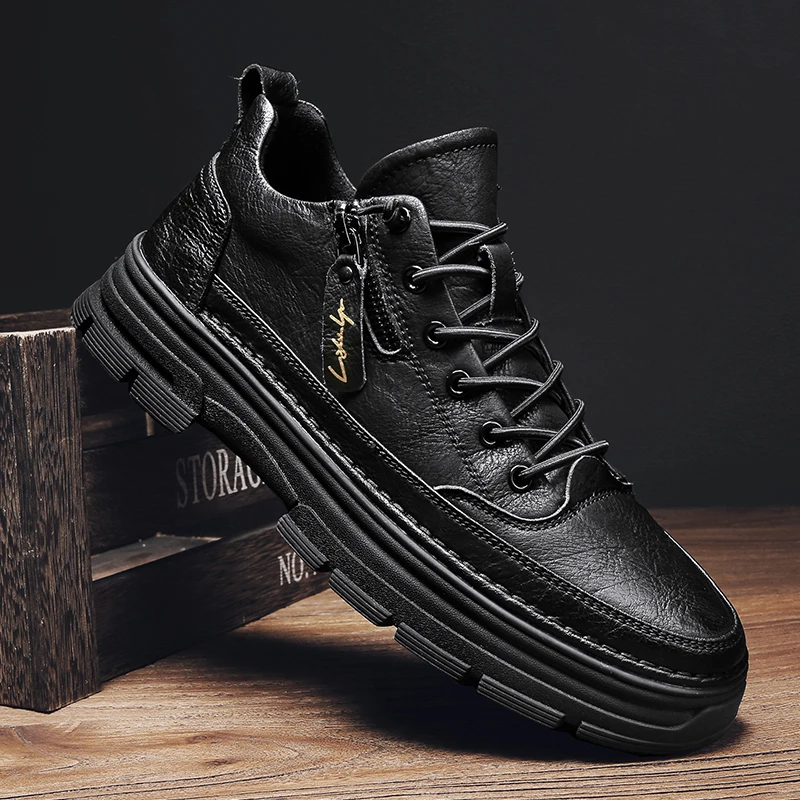 Leather Men's Shoes Fashion British Retro Style Oxford Shoes Outdoor Non-slip Casual Platform Shoes Classic Men Low-Top Shoes
Leather Men's Shoes Fashion British Retro Style Oxford Shoes Outdoor Non-slip Casual Platform Shoes Classic Men Low-Top Shoes