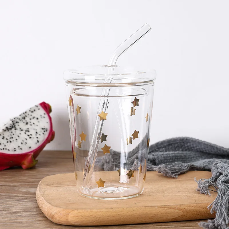 320ml Strawberry Glass Girl Star Letter Pattern Glass with Straw Juice Milk Tea Coffee Wine Creative Cup Gift for Childen
320ml Strawberry Glass Girl Star Letter Pattern Glass with Straw Juice Milk Tea Coffee Wine Creative Cup Gift for Childen