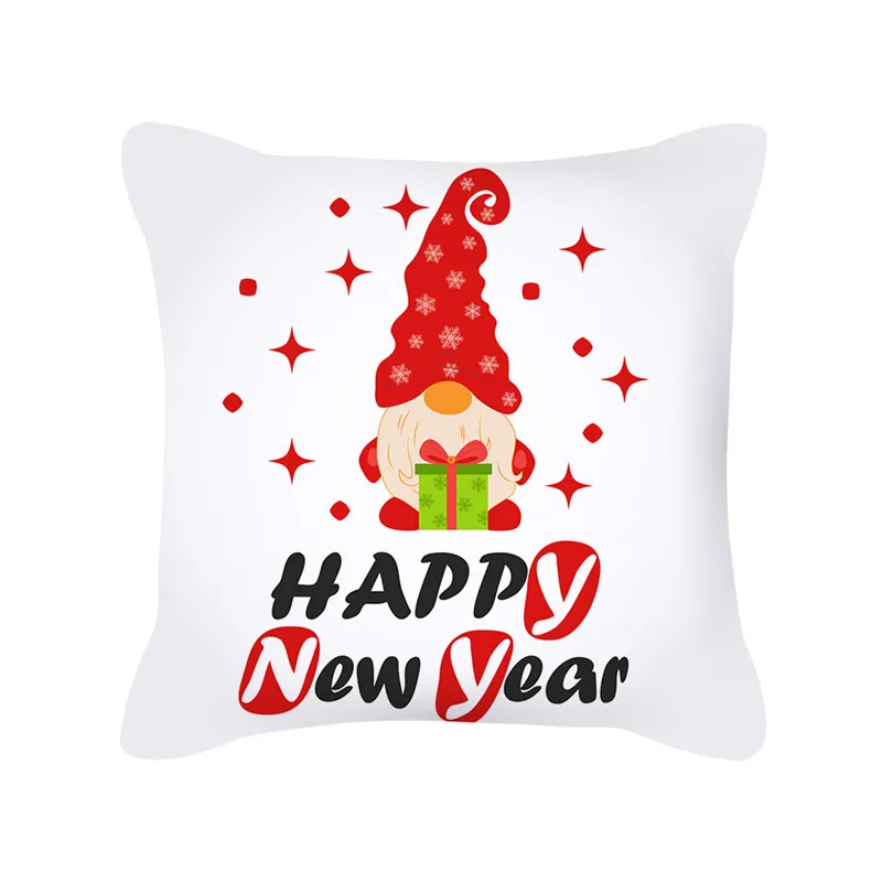 

Christmas Decoration 45x45cm Christmas Peach Skin Pillowcase Home Sofa Supply New Year 2022 Xmas Gifts Navidad Ornament Decor