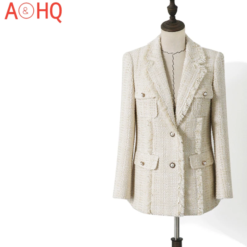 

Бежевая куртка, весна-осень 2021, Женское пальто, яркая ткань, изящный твидовый костюм, дебютантное пальто