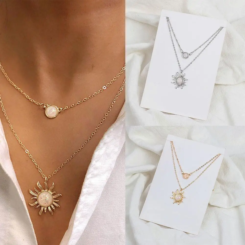 Multilayer Sunflower Necklace Clavicle Chain Fashion Chain Gift Opal Design Woman Valentine Christmas Clavicle French G8e8
Multilayer Sunflower Necklace Clavicle Chain Fashion Chain Gift Opal Design Woman Valentine Christmas Clavicle French G8e8
