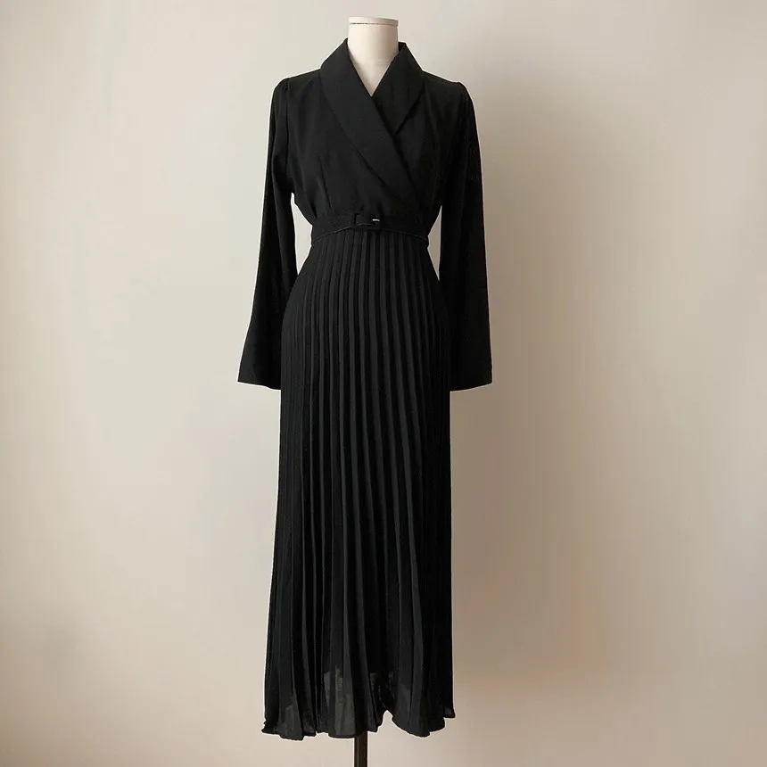 Elegant Office Ladies Blazer Dresses Women Pleated Belt Long Dress 2021 Spring Autumn Full Sleeve Female Party Dress
Elegant Office Ladies Blazer Dresses Women Pleated Belt Long Dress 2021 Spring Autumn Full Sleeve Female Party Dress