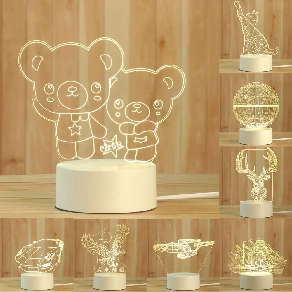 Cute LED Night Light 3D Bear/Horse/Boat Acrylic Kids Bedroom Desk Lamp Gift
Cute LED Night Light 3D Bear/Horse/Boat Acrylic Kids Bedroom Desk Lamp Gift