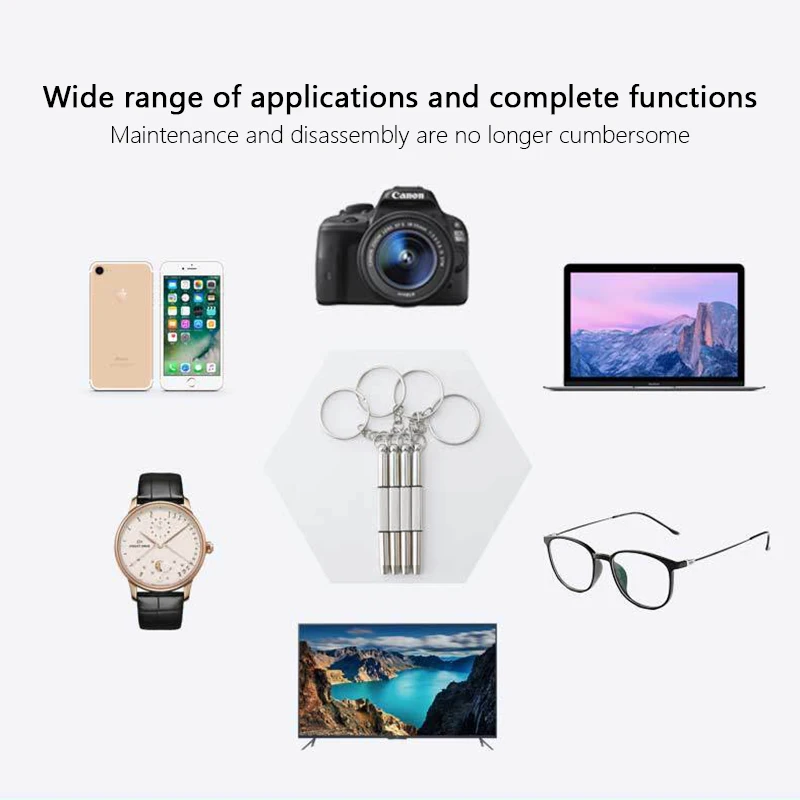 Portable 5-in-1 Mini Precision Repair Screwdriver Multifunctional Optical/Eyeglasses/Sunglasses/Jewelry/Watches With Key Chain
Portable 5-in-1 Mini Precision Repair Screwdriver Multifunctional Optical/Eyeglasses/Sunglasses/Jewelry/Watches With Key Chain