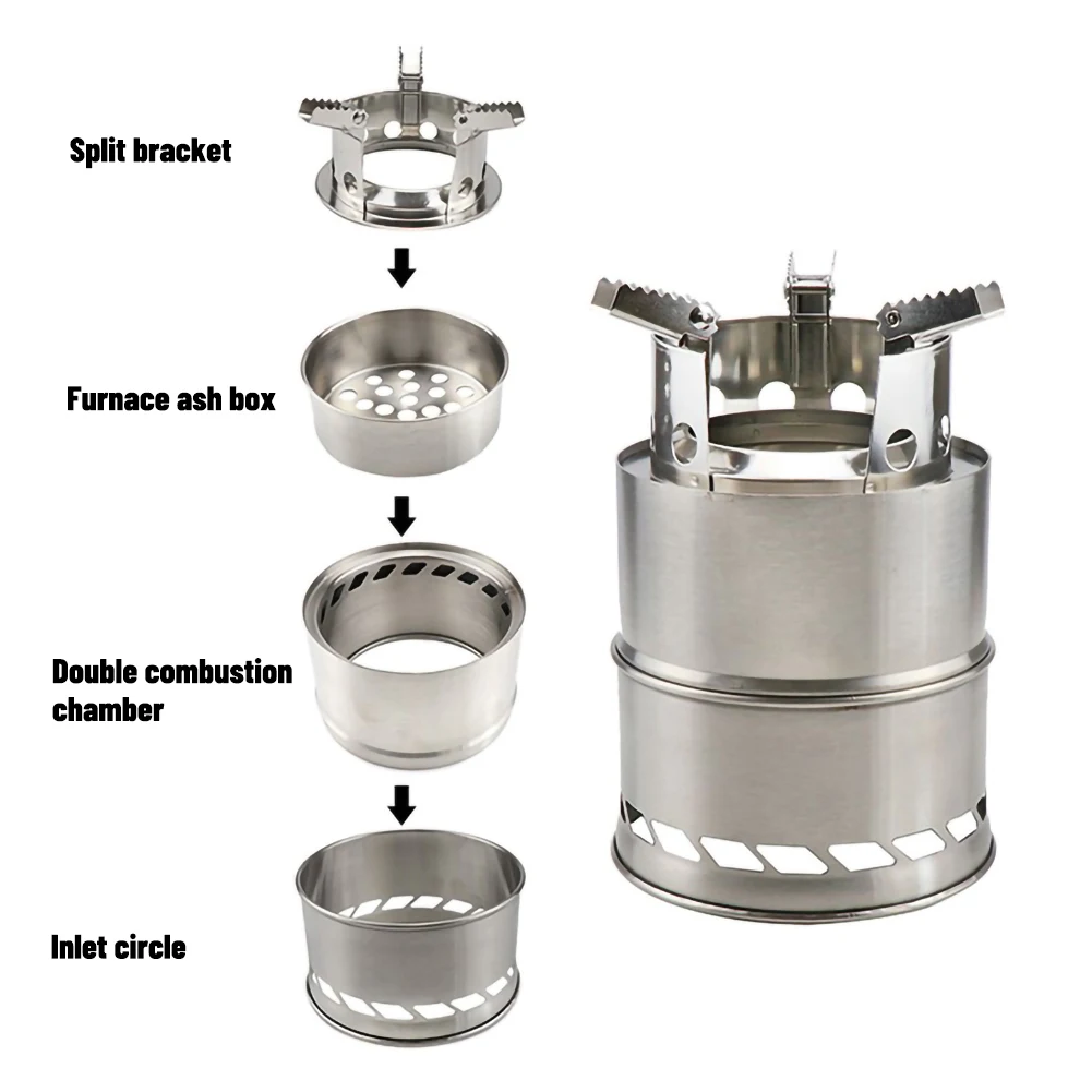 Outdoor Wood Stove Stainless Steel Detachable Portable Gas Wood Stove Outdoor Folding Wood Stove Essentials Hiking Picnic
Outdoor Wood Stove Stainless Steel Detachable Portable Gas Wood Stove Outdoor Folding Wood Stove Essentials Hiking Picnic