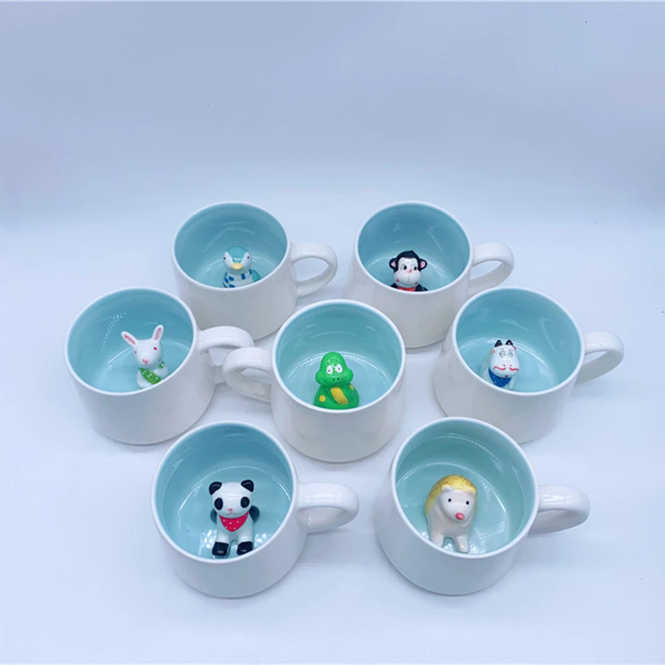 Творческий мультфильм Кот пиво кофейные кружки 3D милые животные внутри кружка