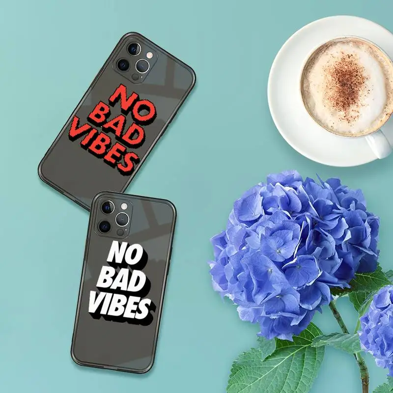 No Bad Vibes color Text Phone Case For iPhone 12 11 8 7 se 2020 pro X XS XR MAX Plus Black Transparent Cover
No Bad Vibes color Text Phone Case For iPhone 12 11 8 7 se 2020 pro X XS XR MAX Plus Black Transparent Cover