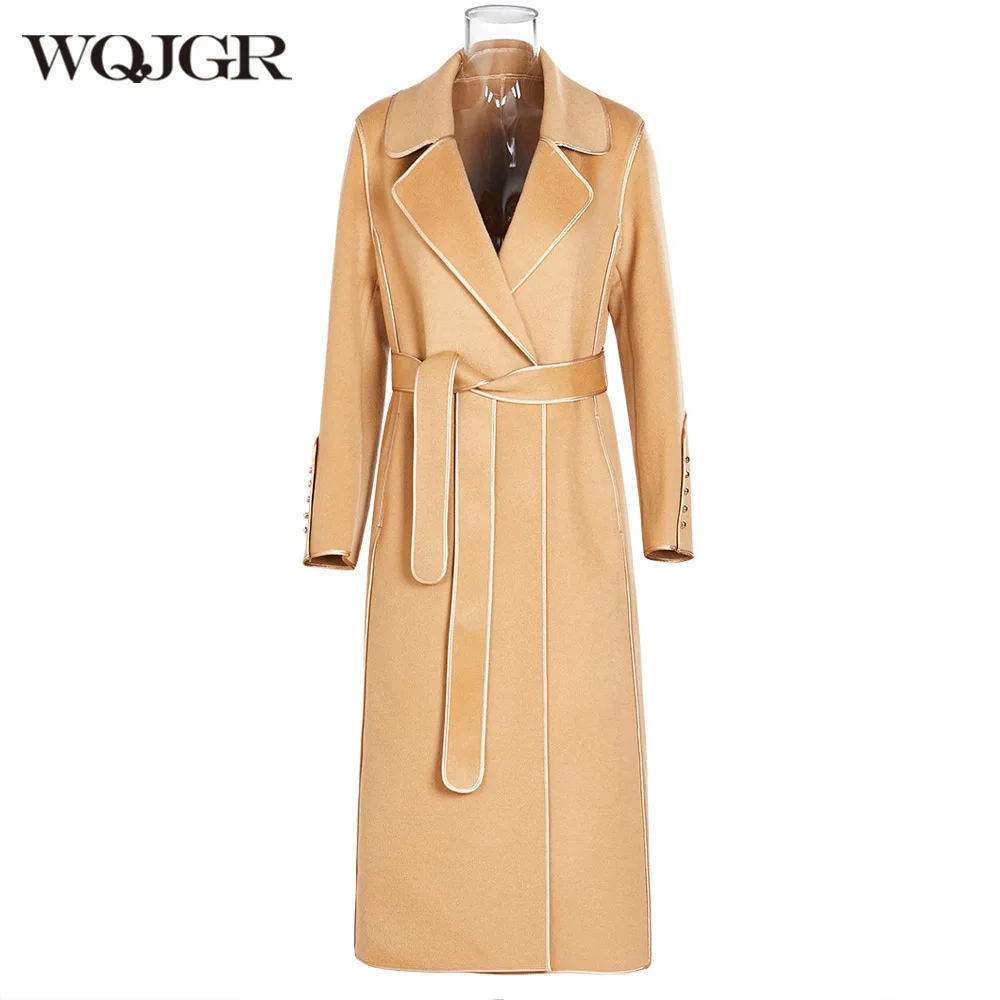 WQJGR High Quality 100% Wool Long Coat Women Turn-down Collar Sashes Full Sleeve Coat Women Fashion
WQJGR High Quality 100% Wool Long Coat Women Turn-down Collar Sashes Full Sleeve Coat Women Fashion