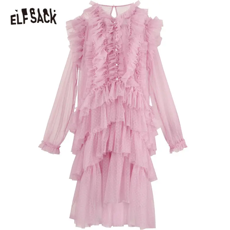 ELFSACK Pink Polka Dot Contrast Lace Casual Ruffle Dress Women,2021 Winter ELF Vintage See-Through Sexy Ladies Party Dresses
ELFSACK Pink Polka Dot Contrast Lace Casual Ruffle Dress Women,2021 Winter ELF Vintage See-Through Sexy Ladies Party Dresses