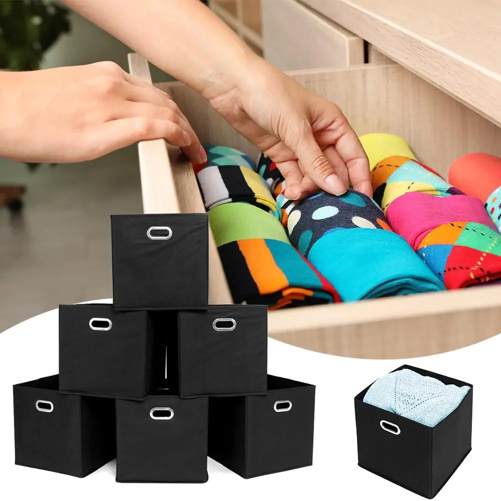 6pcs Portable Foldable Cube Fabric Storage Bins Box Clothes Holder w/Handle
6pcs Portable Foldable Cube Fabric Storage Bins Box Clothes Holder w/Handle