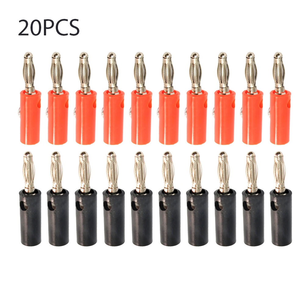 20pcs 4MM Banana Plug High Quality Gold Plated Red Black Lenth 40mm AT2 10* Red +10* Black
20pcs 4MM Banana Plug High Quality Gold Plated Red Black Lenth 40mm AT2 10* Red +10* Black