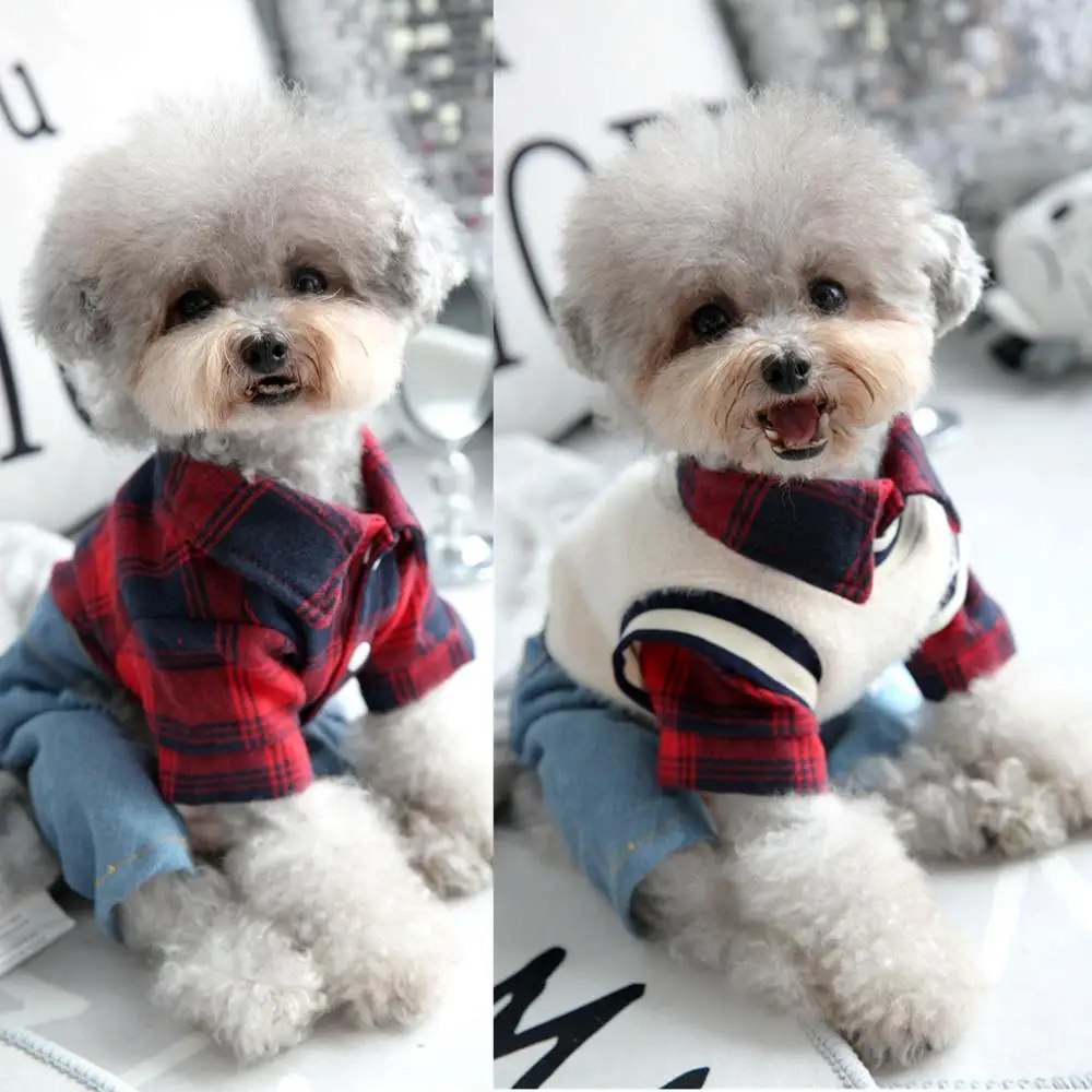 Plaid Shirt With Denim Pants Vest Overall For Dog Autumn Winter Pet Fashion Clothes Set For Small Medium Animal Chihuahua Yorkie
Plaid Shirt With Denim Pants Vest Overall For Dog Autumn Winter Pet Fashion Clothes Set For Small Medium Animal Chihuahua Yorkie