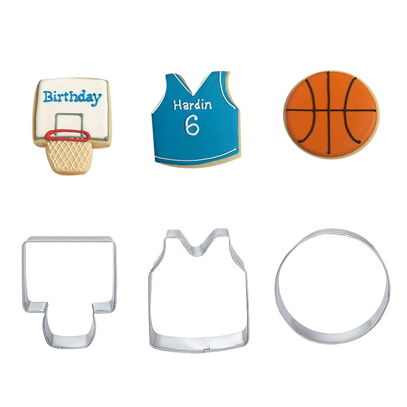 3pcs/set Basketball Series Cookie Cutters Metal Sports Theme Basketball Stands/Shirt/Basketball 3D DIY Biscuit Molds
3pcs/set Basketball Series Cookie Cutters Metal Sports Theme Basketball Stands/Shirt/Basketball 3D DIY Biscuit Molds