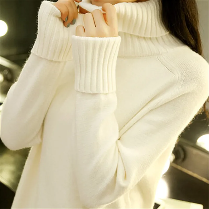 Women Oversize Basic Knitted Turtleneck Sweater Female Solid Turtleneck Collar Pullovers Warm 2019 New Arrival Knitted Sweater
Women Oversize Basic Knitted Turtleneck Sweater Female Solid Turtleneck Collar Pullovers Warm 2019 New Arrival Knitted Sweater