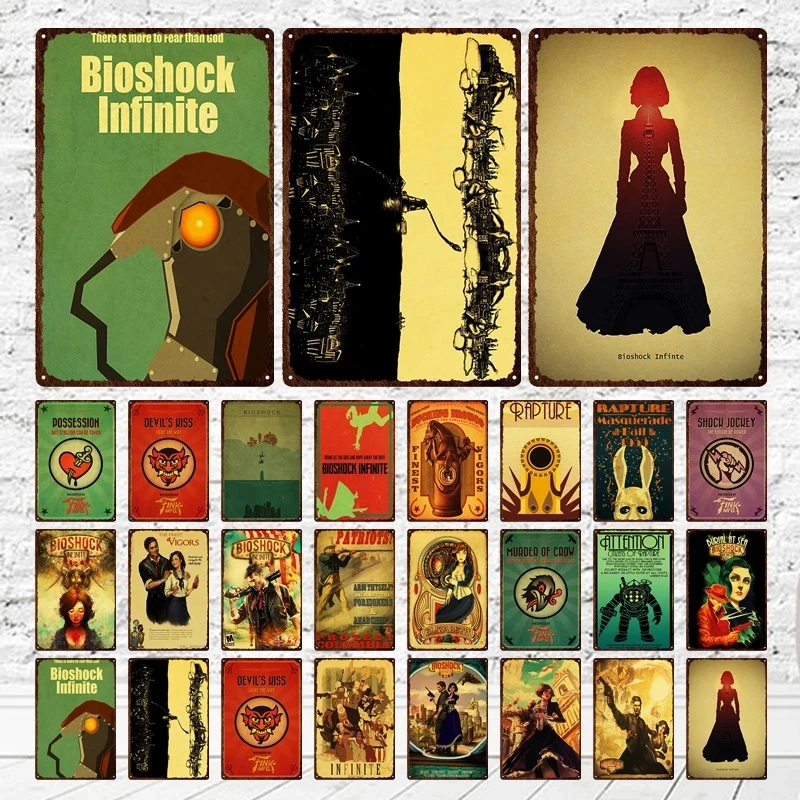 Retro Adventure Game Metal Plaque Tin Sign Vintage Bioshock Character Picture Tin Poster Wall Art Plate for Club Room Decoration 
Retro Adventure Game Metal Plaque Tin Sign Vintage Bioshock Character Picture Tin Poster Wall Art Plate for Club Room Decoration