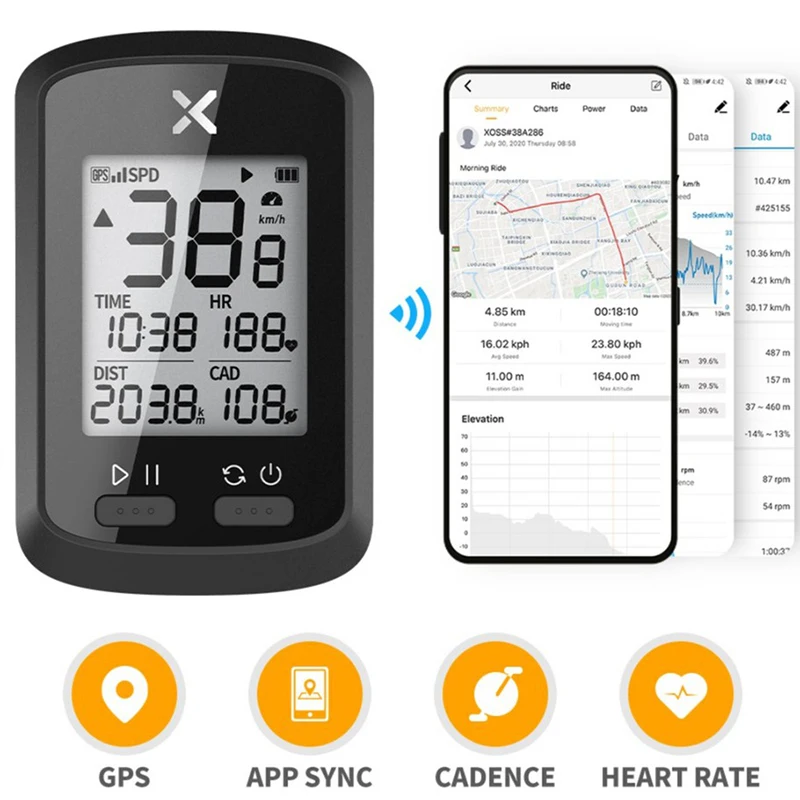 XOSS G+ Wireless GPS Bicycle Computer Speedometer Road MTB Bike Bluetooth ANT+ with Cadence Cycling Computer Riding Equipment
XOSS G+ Wireless GPS Bicycle Computer Speedometer Road MTB Bike Bluetooth ANT+ with Cadence Cycling Computer Riding Equipment