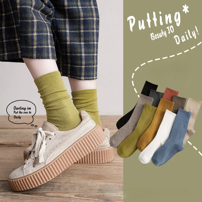 Japanese Korea High School Girls High Socks Loose Solid Colors Needles Knitting Cotton Long Socks Women Basic Daily Women Socks
Japanese Korea High School Girls High Socks Loose Solid Colors Needles Knitting Cotton Long Socks Women Basic Daily Women Socks