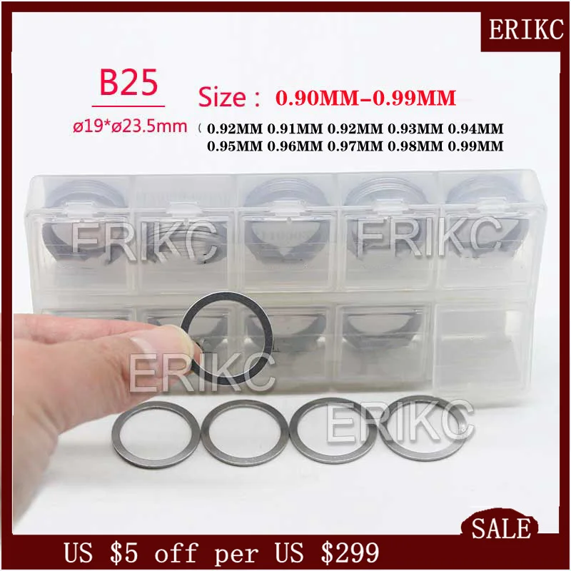 

ERIKC B25 0.90MM -0.99MM Fuel Injector Shims Lift Adjusting Gaske 0.91MM 0.92MM 0.93MM 0.94MM 0.95MM 0.96MM 0.97MM 0.98MM 30PCS