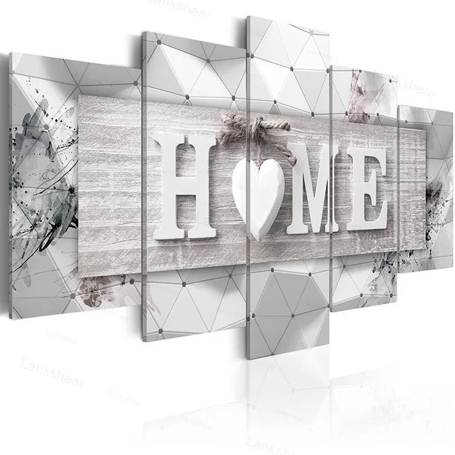 Heart Prints Quote Poster 5 Panel Canavs Art Modern Minimalist Canvas Painting Modular Wall Picture for Living Room Home Decor
Heart Prints Quote Poster 5 Panel Canavs Art Modern Minimalist Canvas Painting Modular Wall Picture for Living Room Home Decor