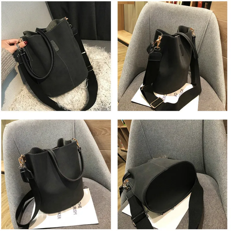 Women Bucket Shoulder Bag Messenger bag large capacity vintage Matte PU Leather lady handbag Luxury Designer Grey Brown Black
Women Bucket Shoulder Bag Messenger bag large capacity vintage Matte PU Leather lady handbag Luxury Designer Grey Brown Black