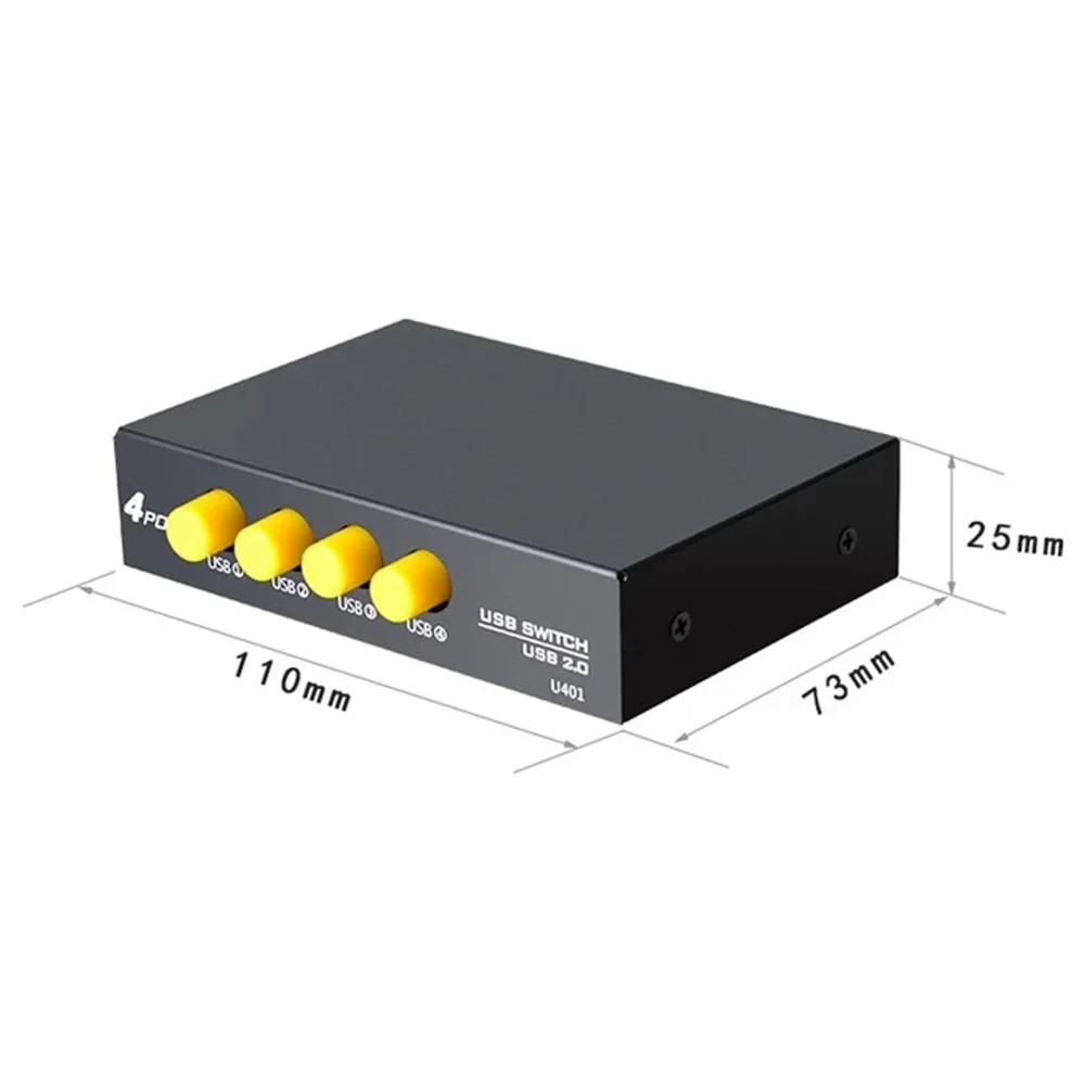 4 in 1 Out USB Sharing Switch Box 4 Ports USB2.0 Sharing Device Switch Switcher Adapter Box for Scanner Printer Camera Keyboard
4 in 1 Out USB Sharing Switch Box 4 Ports USB2.0 Sharing Device Switch Switcher Adapter Box for Scanner Printer Camera Keyboard