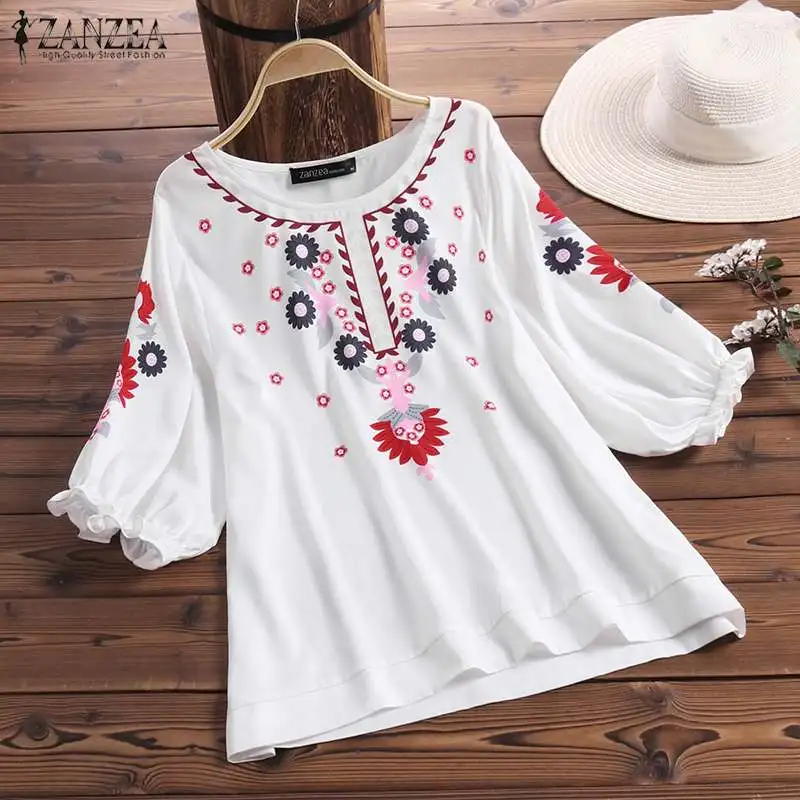 ZANZEA 2021 Stylish Women's Blouses Casual Summer Short Sleeve Floral Printed Tops Blusas Female O Neck Shirt Chemise Oversized
ZANZEA 2021 Stylish Women's Blouses Casual Summer Short Sleeve Floral Printed Tops Blusas Female O Neck Shirt Chemise Oversized