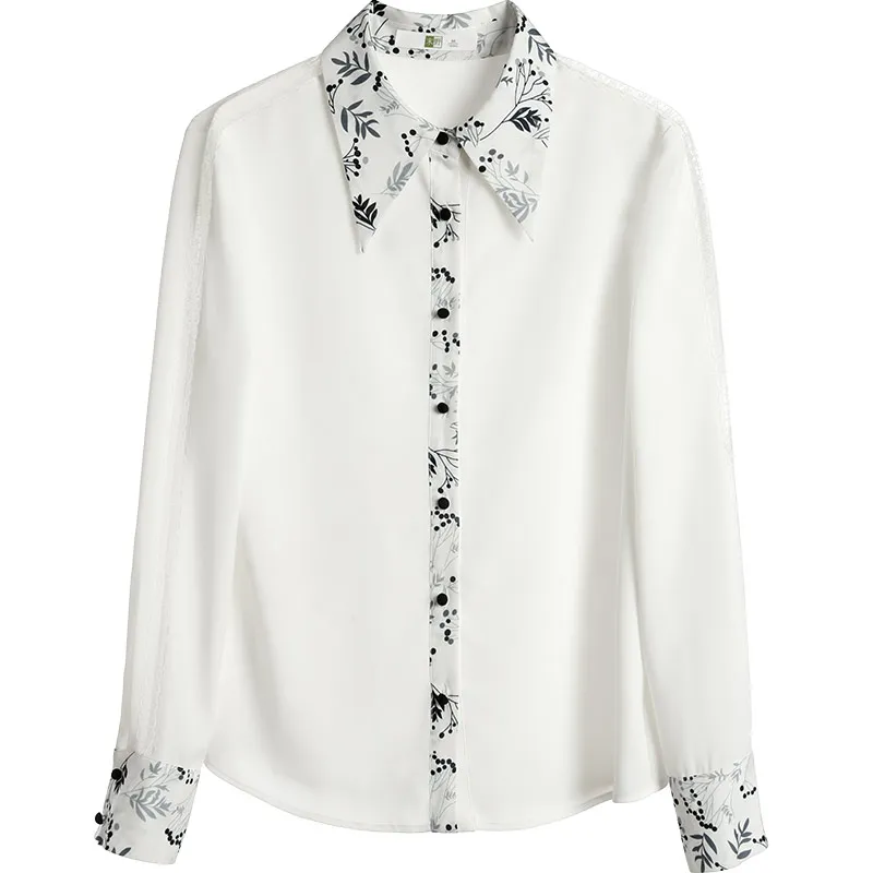 Women's Shirt 2021 Spring and Autumn New Design Sense Niche Printed Top Loose White Long Sleeve Chiffon Ol Blouse
Women's Shirt 2021 Spring and Autumn New Design Sense Niche Printed Top Loose White Long Sleeve Chiffon Ol Blouse