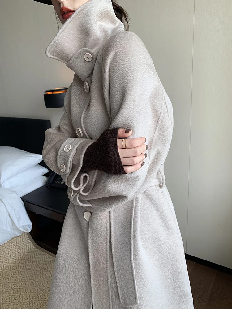 Pole end water ripple cashmere double-sided tweed coat new winter lace up waist stand collar tweed coat shows thin women's
Pole end water ripple cashmere double-sided tweed coat new winter lace up waist stand collar tweed coat shows thin women's
