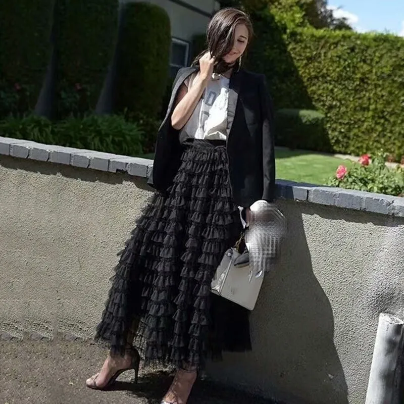 GALCAUR White Summer Sweet Style Ball Gown Women's Skirt High Patchwork Mesh Ruffles Waist Loose Female Skirt 2020 Clothing Tide
GALCAUR White Summer Sweet Style Ball Gown Women's Skirt High Patchwork Mesh Ruffles Waist Loose Female Skirt 2020 Clothing Tide