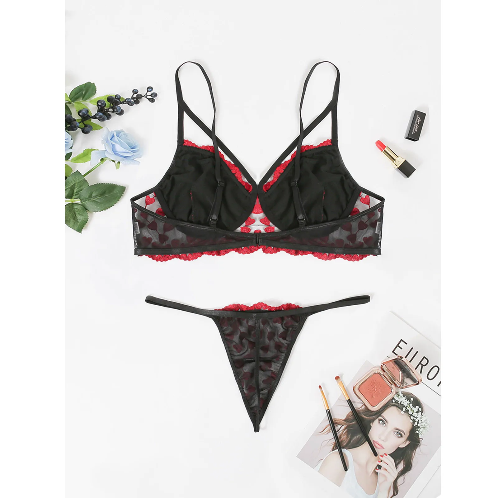 Softrhyme Plus Size Lingerie Set Embroidery Lace See-Through Underwear Set Large Size Ladies Sexy Lingerie Set Women Underwear
Softrhyme Plus Size Lingerie Set Embroidery Lace See-Through Underwear Set Large Size Ladies Sexy Lingerie Set Women Underwear