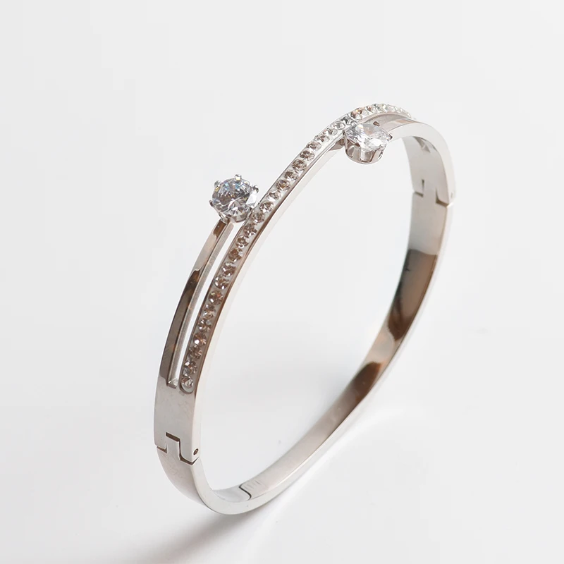 Elegant Classic Crystal Cuff Bangles Bracelets For Women Gold CZ Accessory Opening Stainless Steel Bangles Wedding Jewelry Gift
Elegant Classic Crystal Cuff Bangles Bracelets For Women Gold CZ Accessory Opening Stainless Steel Bangles Wedding Jewelry Gift