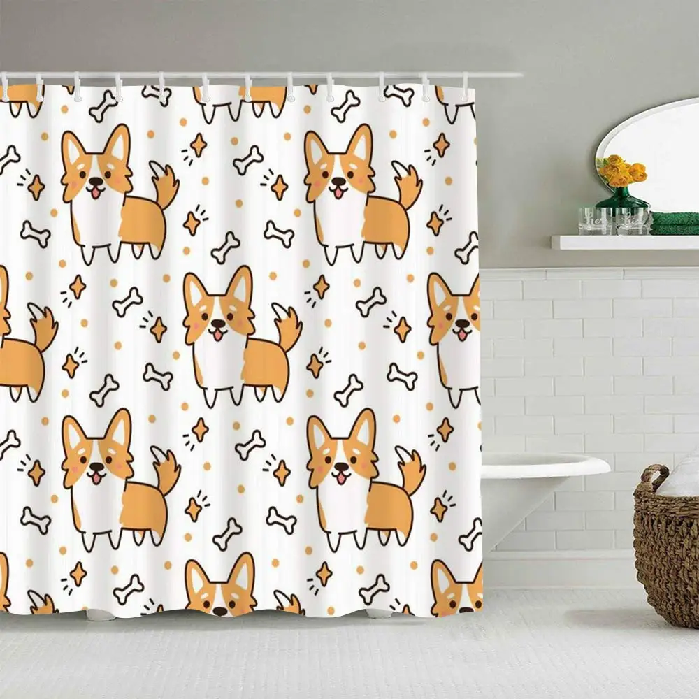 Polyester Fabric Shower Curtain Orange Puppy Cute Pattern Dog Breed Welsh Corgi Animals Wildlife Star Pug Little Heart Doggy
Polyester Fabric Shower Curtain Orange Puppy Cute Pattern Dog Breed Welsh Corgi Animals Wildlife Star Pug Little Heart Doggy