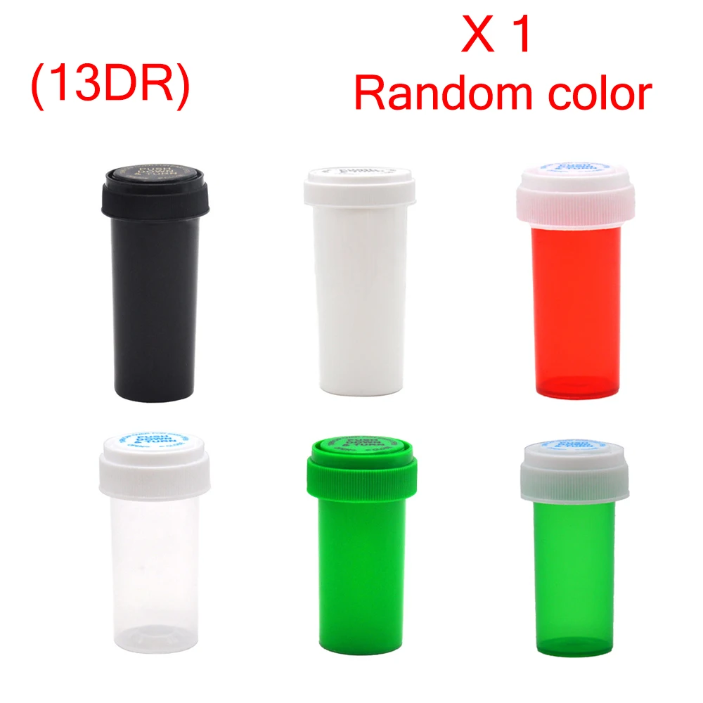 

HORNET Plastic Storage Stash Jar 13 Dram Push Down & Turn Vial Container Acrylic Pill Bottle Case Box Herb Container Pocket Size