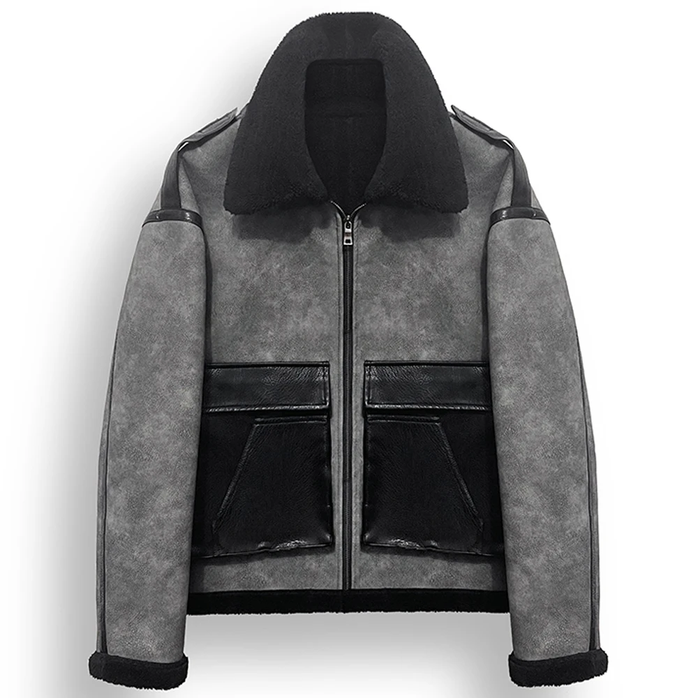 Winter Thick Fur Lined Jacket Plus Size 5XL Mens Lambs Wool Down Coats Velvet Fur Leather Jackets Bomber Mens Fleece Overcoats
Winter Thick Fur Lined Jacket Plus Size 5XL Mens Lambs Wool Down Coats Velvet Fur Leather Jackets Bomber Mens Fleece Overcoats