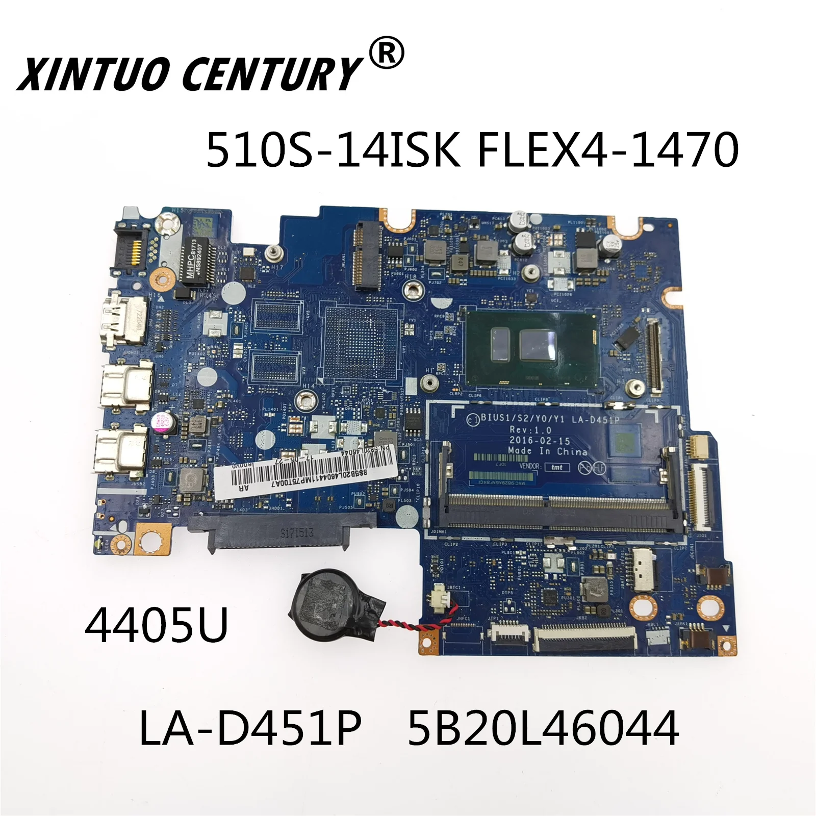 5B20L46044 For Lenovo Yoga Flex4-1470 510-14ISK LA-D451P mainboard 4405U CPU 100% test
5B20L46044 For Lenovo Yoga Flex4-1470 510-14ISK LA-D451P mainboard 4405U CPU 100% test