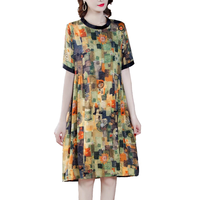 Summer Vintage Casual Mulberry Silk Midi Dress 2021 Print 4XL Plus Size Boho Beach Sundress Elegant Women Bodycon Party Vestidos
Summer Vintage Casual Mulberry Silk Midi Dress 2021 Print 4XL Plus Size Boho Beach Sundress Elegant Women Bodycon Party Vestidos