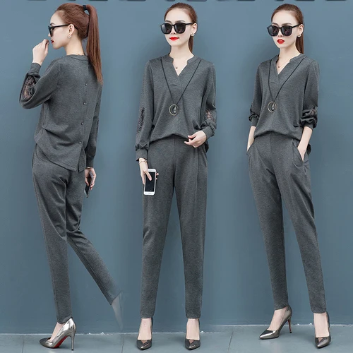 Large Size Tracksuits Women Set Grey 2 Piece Set Top And Pants Leisure Wholesale Clothing Women Set Hoodies+pants Tracksuits
Large Size Tracksuits Women Set Grey 2 Piece Set Top And Pants Leisure Wholesale Clothing Women Set Hoodies+pants Tracksuits
