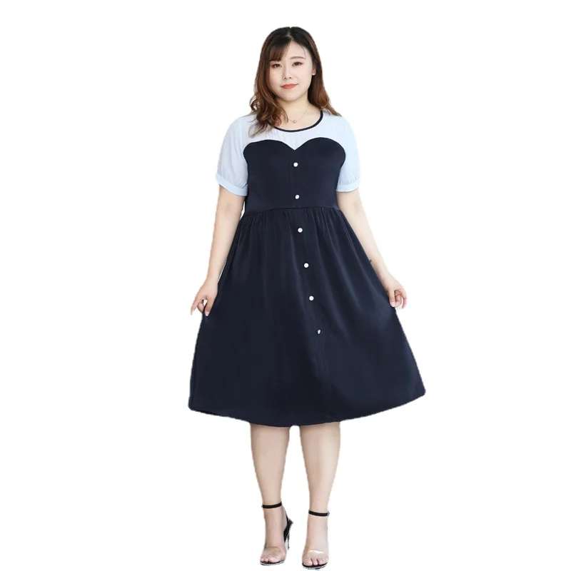 4XL To 10XL Oversized Women Dress Color Patchwork Short Sleevev Summer Dresses A-line Midi Casual Dress for Ladies T61359
4XL To 10XL Oversized Women Dress Color Patchwork Short Sleevev Summer Dresses A-line Midi Casual Dress for Ladies T61359