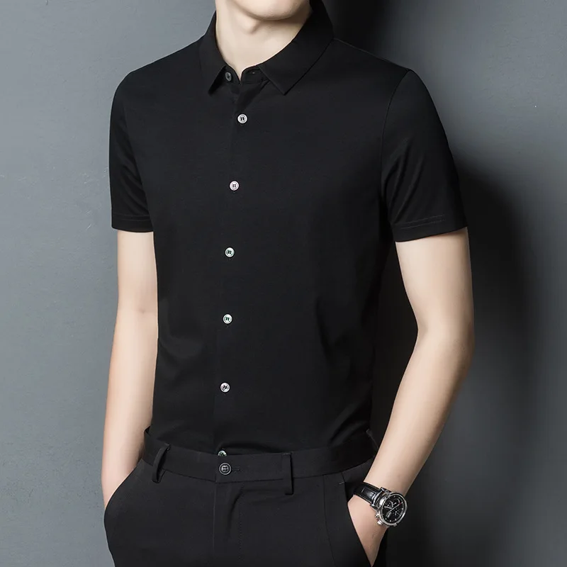 Summer thin short sleeve solid color shirt men's business half sleeve inch shirt fashion black men's clothes
Summer thin short sleeve solid color shirt men's business half sleeve inch shirt fashion black men's clothes