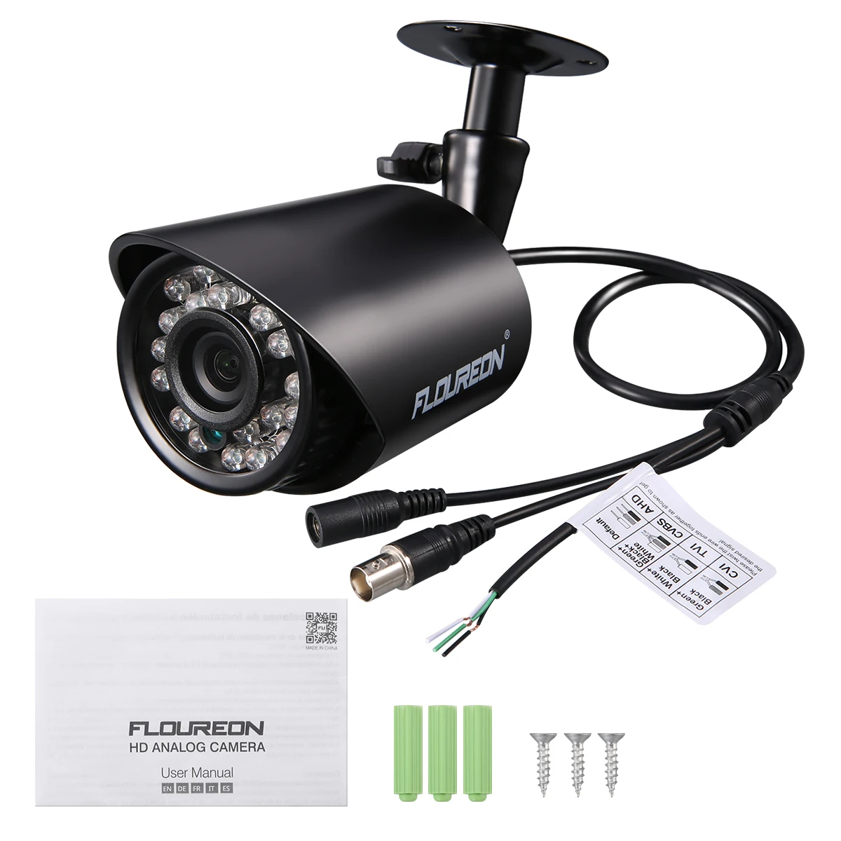 FLOUREON 720P HD 4-in-1 Bullet Wired CameraCCTV Surveillance Security PAL System 1.0MP Outdoor Indoor Camera
FLOUREON 720P HD 4-in-1 Bullet Wired CameraCCTV Surveillance Security PAL System 1.0MP Outdoor Indoor Camera