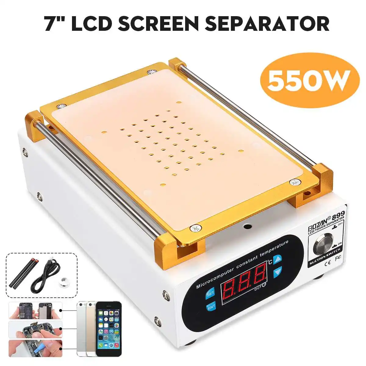 LCD Screen Separator Auto Heating Platform Phone Repair Machine Glass Removal Smooth Plate Screen Separator 7inch 220/110V
LCD Screen Separator Auto Heating Platform Phone Repair Machine Glass Removal Smooth Plate Screen Separator 7inch 220/110V